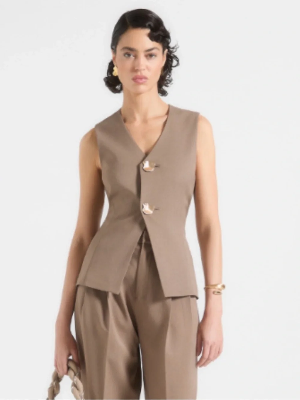 Maniere de voir simone waistcoat Taupe size 8 NWT - Picture 1 of 7